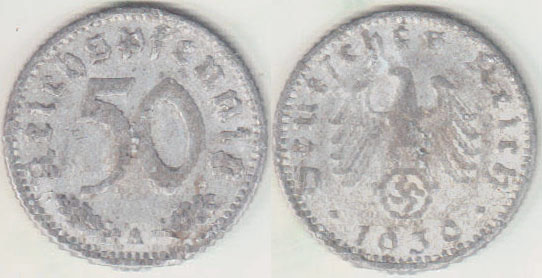 1939 A Germany 50 Pfennig A004556.